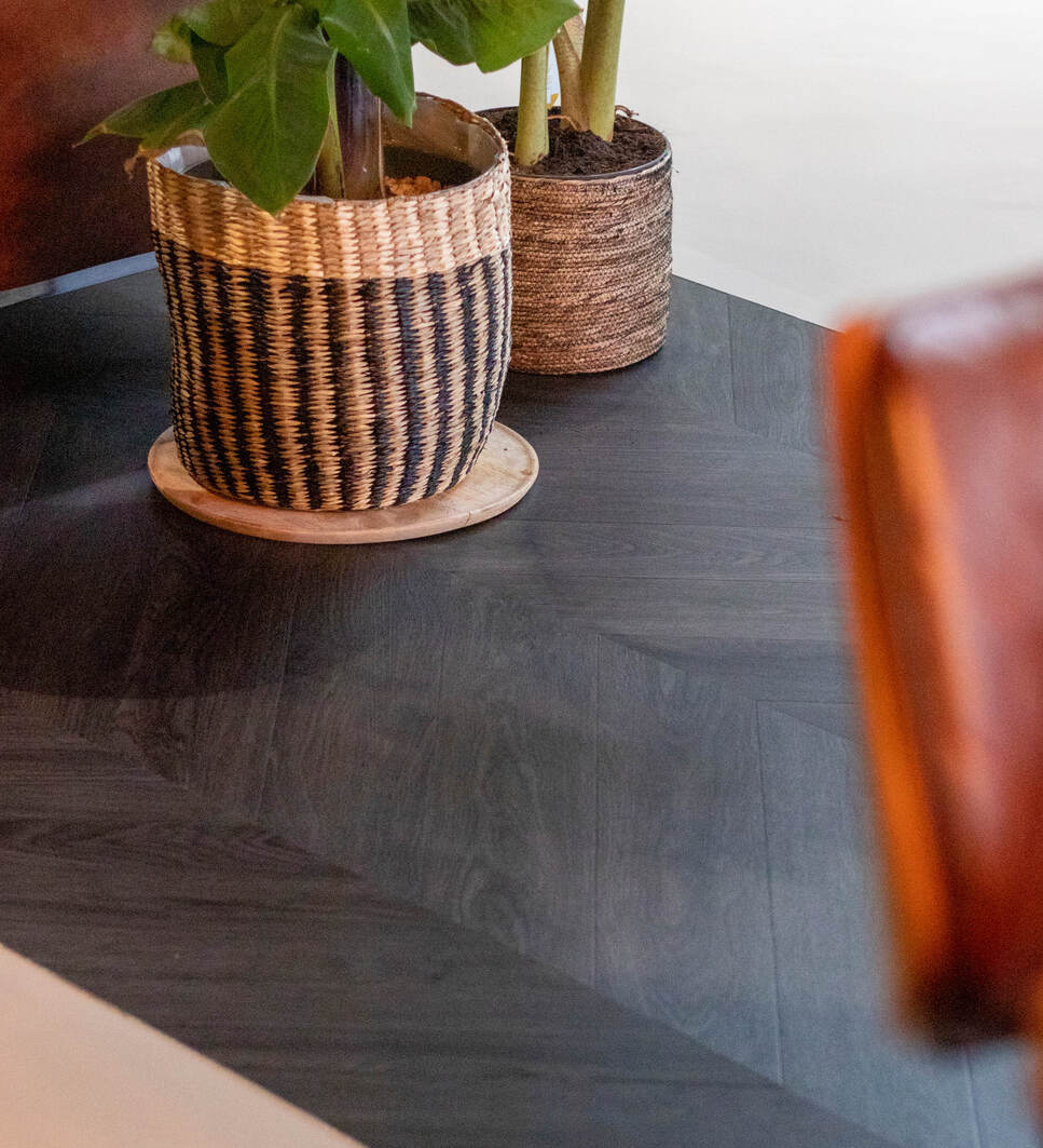 grijs hongaarse punt pvc vloer